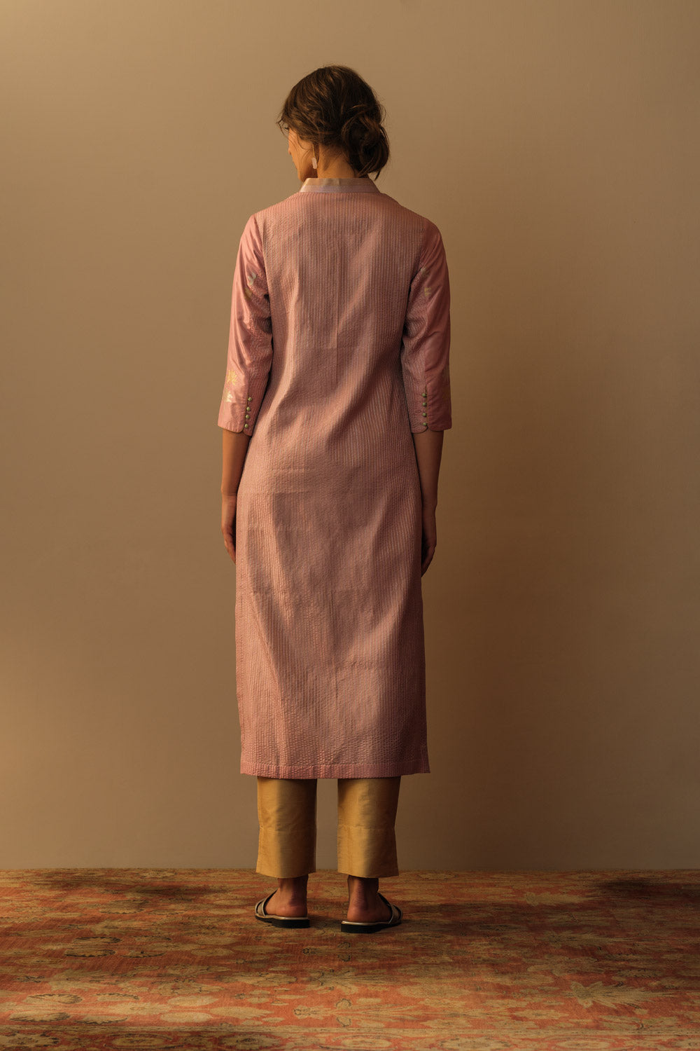 Ganga jamuni mughal buti tunic old rose - image 3