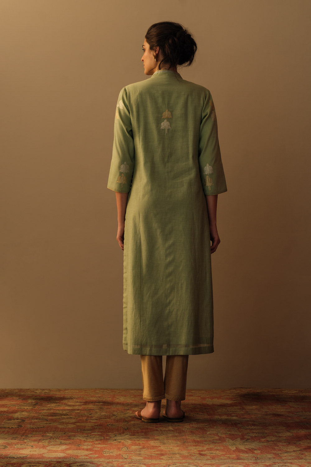 Ganga jamuni tunic mughal motif aquamarine - image 3
