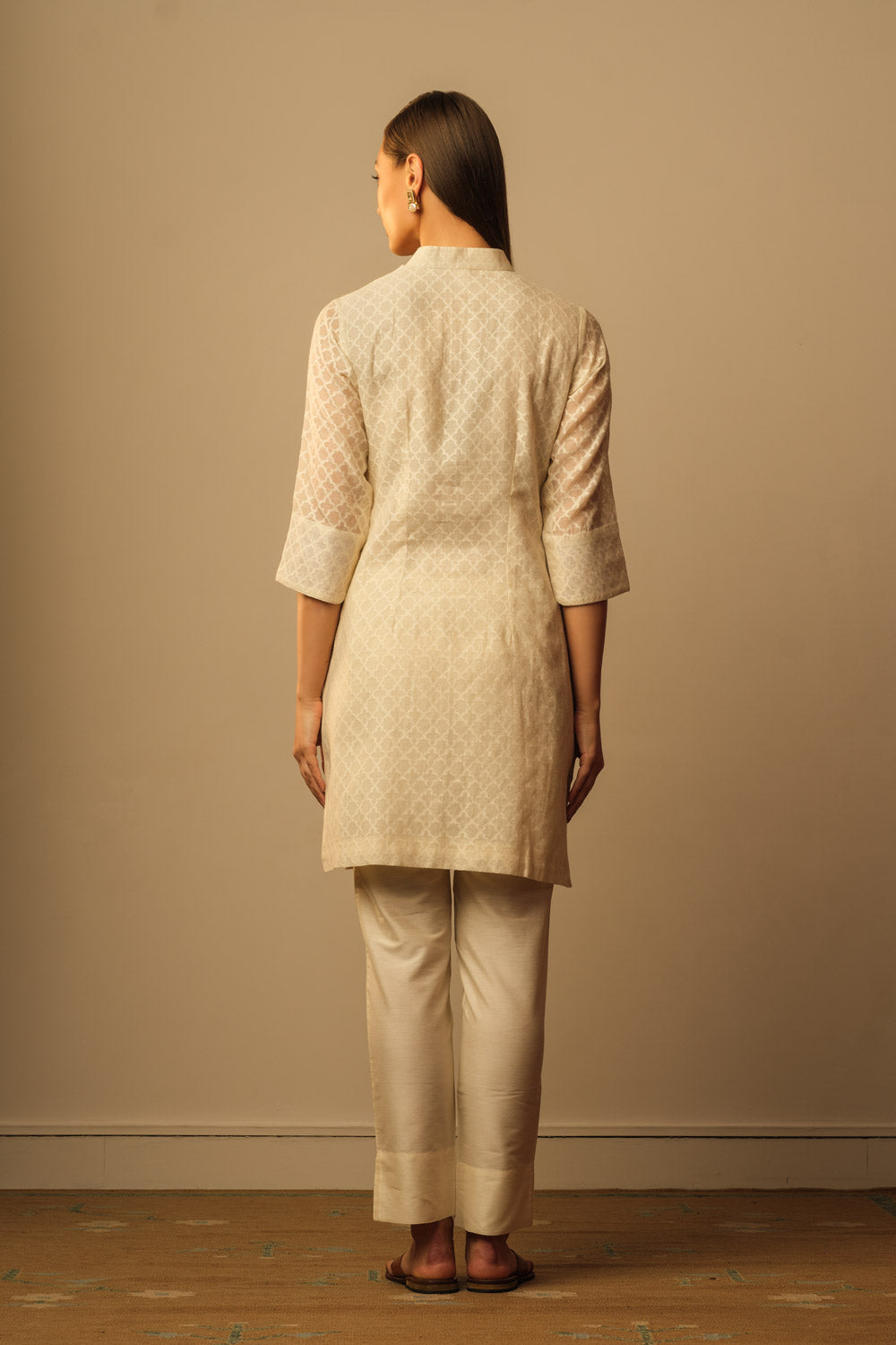 Oriental mughal jaal tunic ivory - image 2