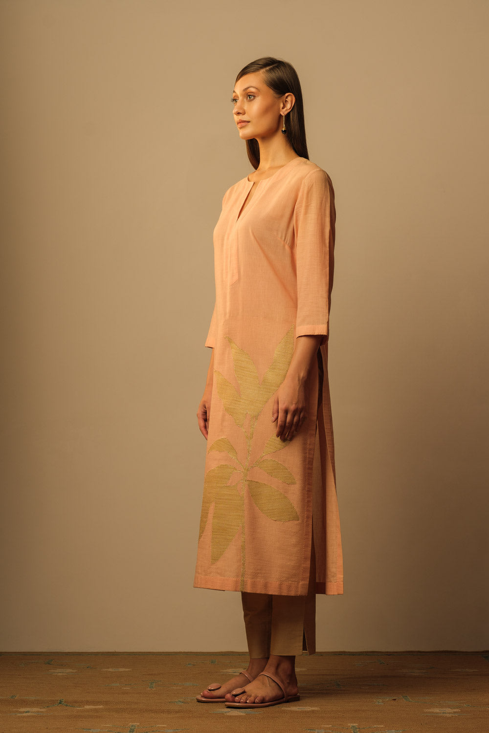 Tropical leaf applique tunic - image 2